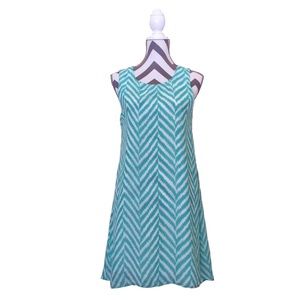 Lila Clothing Co-Made in USA-Chevron pattern A-line Dress-EUC-Sz Lg.